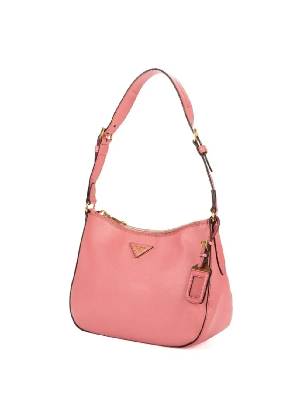 Prada Hobo Pink Saffiano Leather